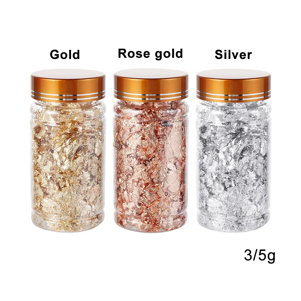 

3/5/10g Shiny Gold Leaf Flake Resin Mold Fillings Art Decor Gold Foil Filling Materials Gilding Jewelry Making Decor Accessory