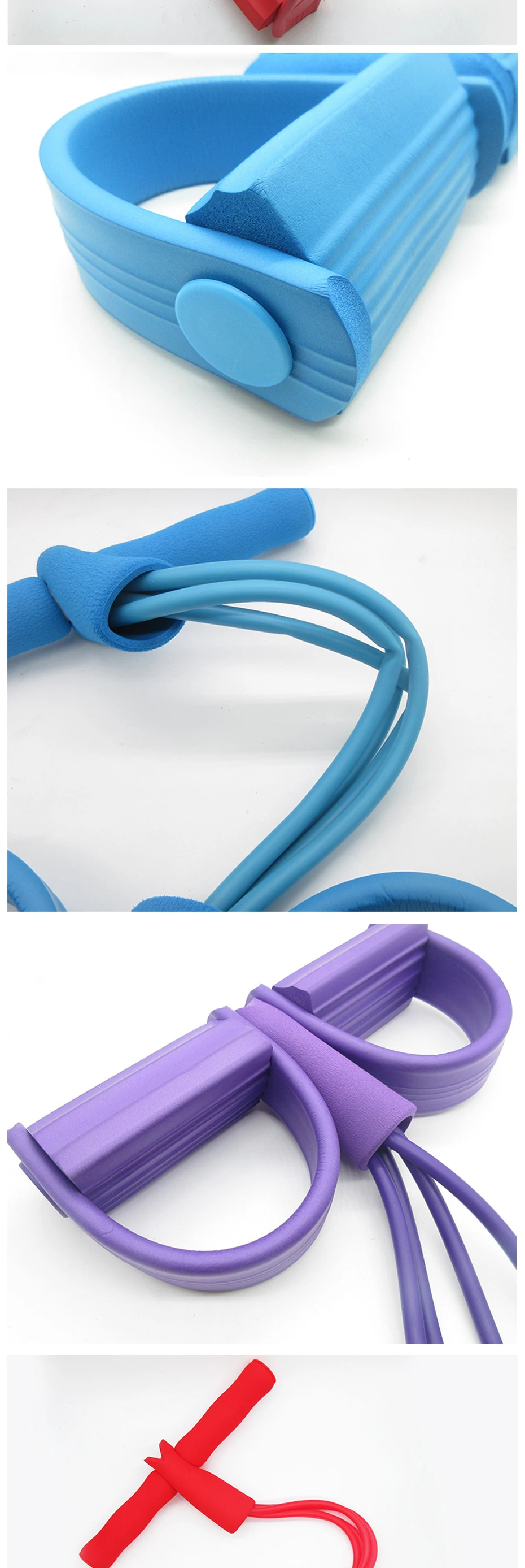 Fitness Equipment 4 Tube Tension Trainer Sports Foot Expander Chest Pull Leg Latex Draw Rope Gymnastics Rope Resistance Bands