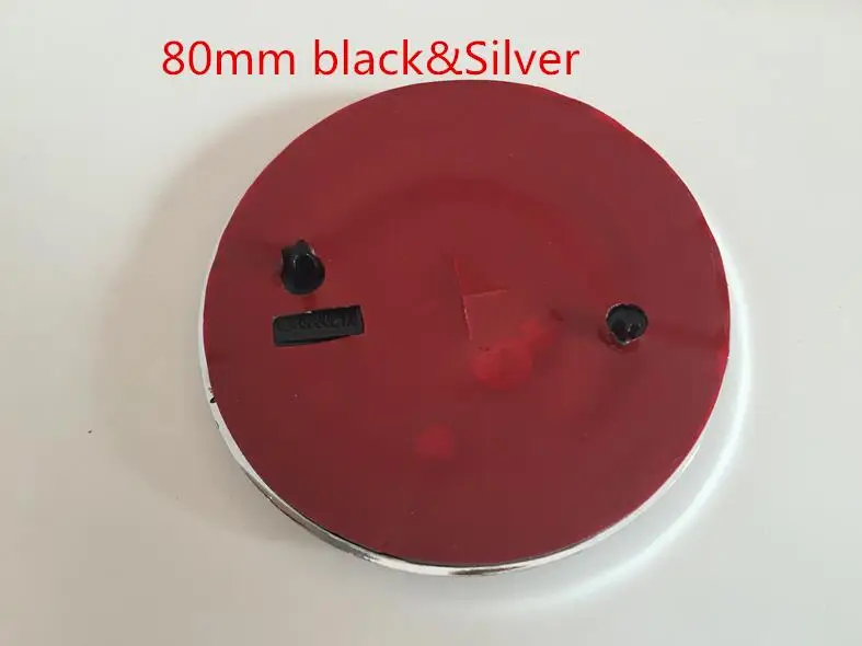 80mm black silver 1 шт. для черного, серебристого, зеленого цвета 90 мм 80 мм 79 мм крышка переднего капота автомобиля эмблема задний багажник значок Стайлинг для Octavia Fabia Superb Yeti - Название цвета: 80mm black silver