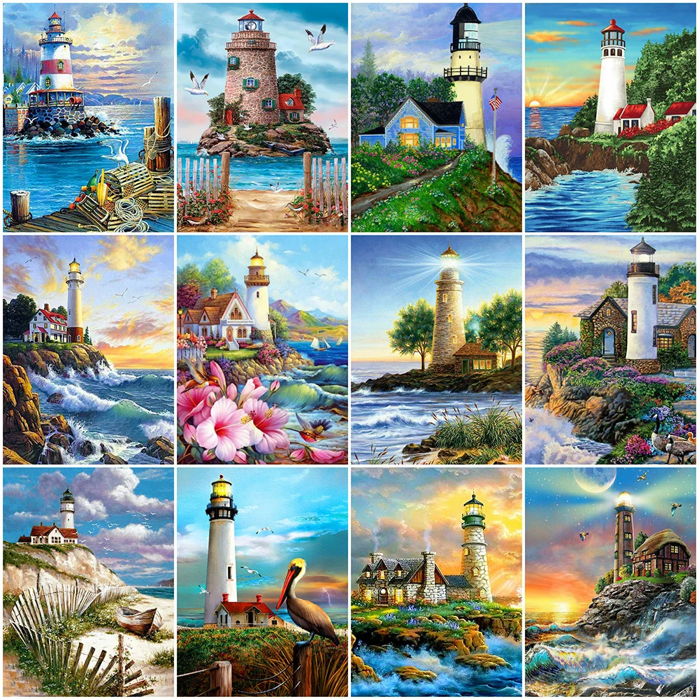 

Evershine Алмазная вышивка Приморский пейзаж картина стразы Алмазная мозаика маяк вышивка крестом Новое поступление Алмазная Живопись распрод...
