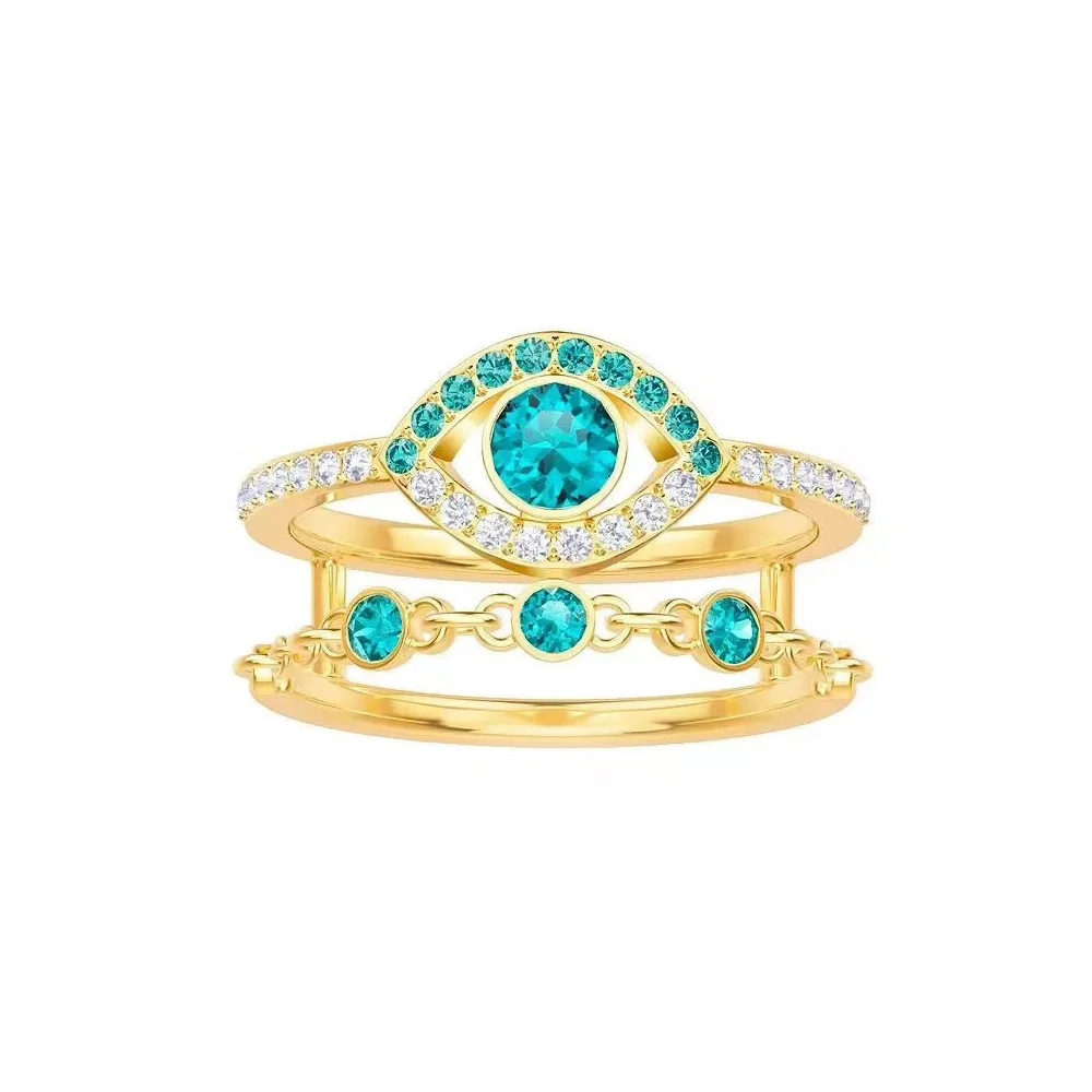 

SWA Fashion Jewelry High Quality Charm Geometric Shape Crystal Lady Ring Romantic Gift