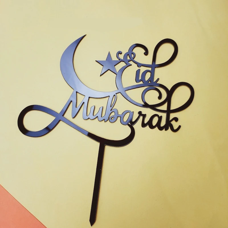 

Acrylic Cake Topper Islam Happy Eid Mubarak Muslim Ramadan Party Cake Decoration Toppers
