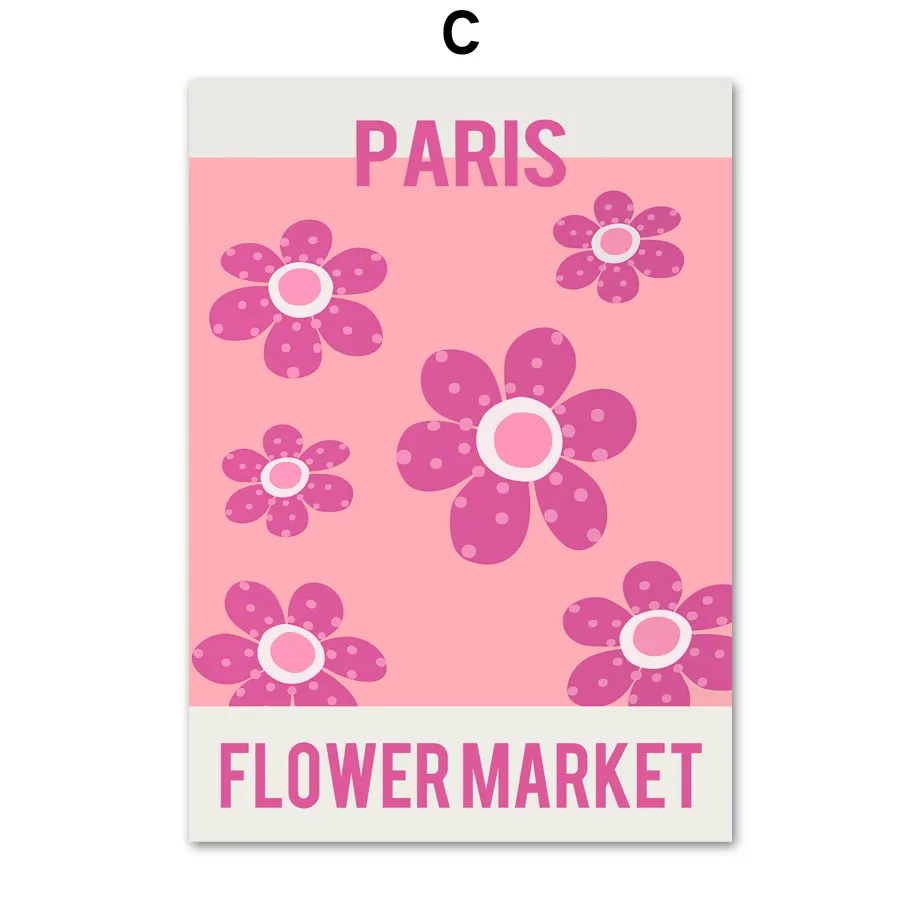 

Daisy Flower Market Abstract Illustration Wall Art Canvas Painting Nordic Posters And Prints Wall Pictures For Living Room Decor