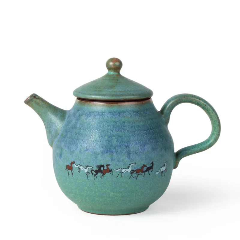 Керамический чайник с боковой ручкой большой домашний античный одиночный чайный