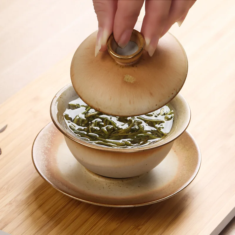 Керамические чаши Gaiwan чайная чашка из трех предметов чаша для чая в стиле ретро