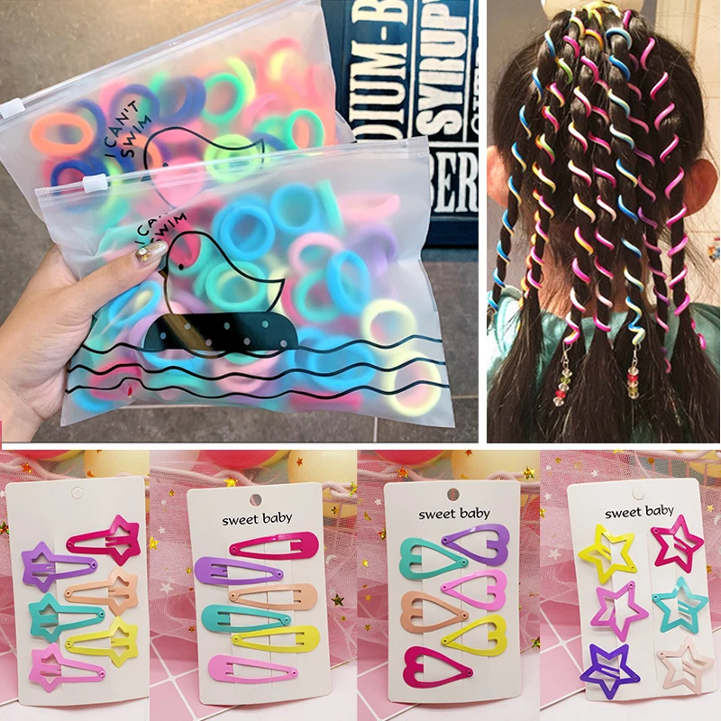 

Hairgrip 2021 Girls Snap Hair Clips Set for Children Women Wedding Hairpins Hair Accessories Women Barrettes Pins Christmas
