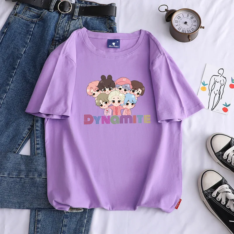 

New Album Dynamite Kpop Harajuku T Shirt Women Ulzzang Korean Style Graphic T-shirt Casual Hip Hop Tshirt Fashion Top Tee Female