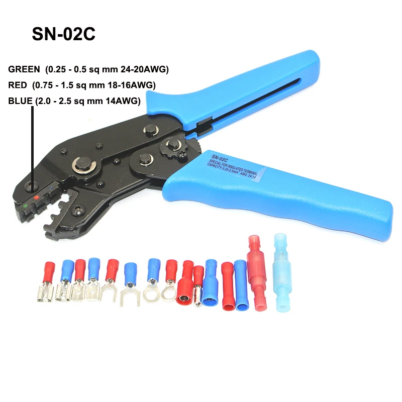 

280/320PCS Spade Terminals Insulated Cable Connector Electrical Wire Assorted Crimp Butt Ring Fork Set Ring Lugs Rolled plier SN