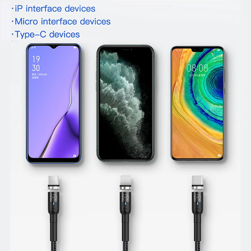 Магнитный кабель KUULAA Micro USB Type C для iPhone Xiaomi Android быстрая зарядка зарядный провод шнур|Кабели мобильных