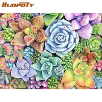 ruopoty 60x75cm frame picture by number flowers painting by numbers kits acrylic paint on canvas for home decors artcraft diy gi