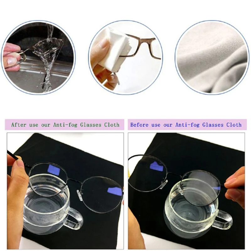 

Reusable Anti-Fog Wipes Glasses Pre-moistened Antifog Lens Cloth Defogger Eyeglass Wipe Prevent Fogging for Glasses