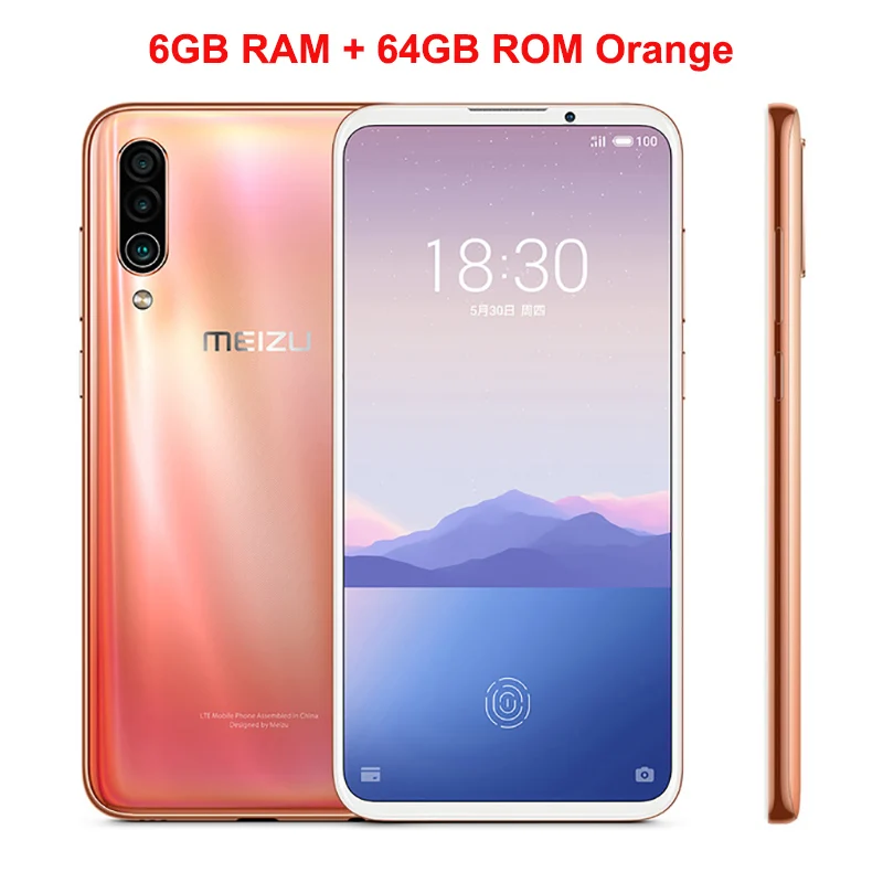 Orange 6GB 64GB Meizu 16Xs, мобильный телефон, 6,2 дюймов, 6 ГБ ОЗУ, 64 Гб ПЗУ, Восьмиядерный процессор Snapdragon 675, камера заднего вида с тройным объективом 48 МП, 4000 мАч, смартфон - Цвет: Orange 6GB 64GB