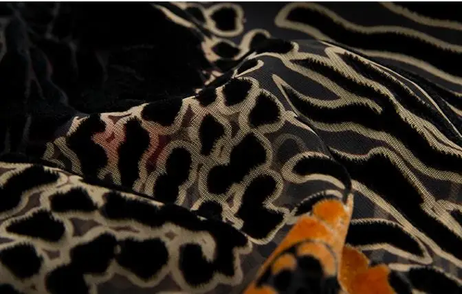 Мужская повседневная Модная шелковая велюровая рубашка с леопардовым принтом и