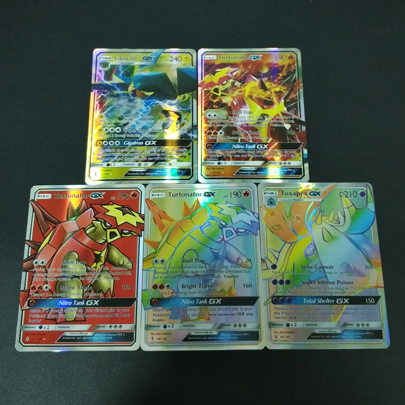 100 шт. карты Pokemon разных размеров 25 50 75 без повторов флэш карта GX EX игровая