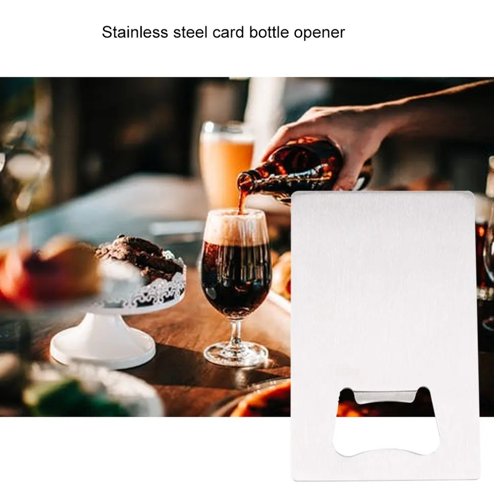 

New Wallet Size Stainless Steel Credit Card Bottle Opener Business Card Beer Openers Universal Beer Bottle Opener