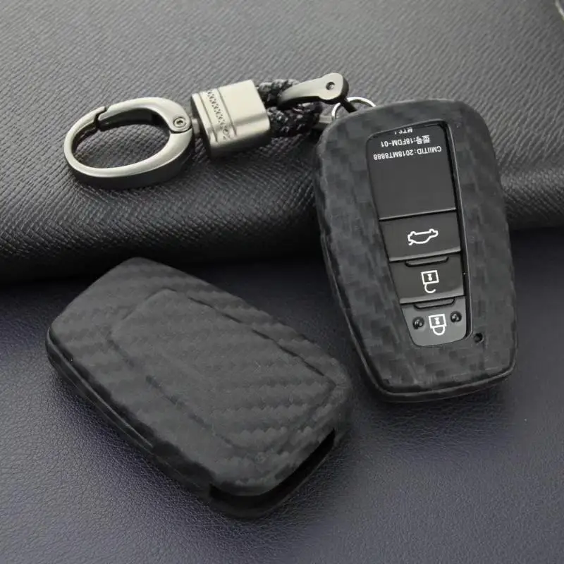 Углеродное волокно брелок автомобильный для Toyota Camry CHR Avon чехол ключей крышка