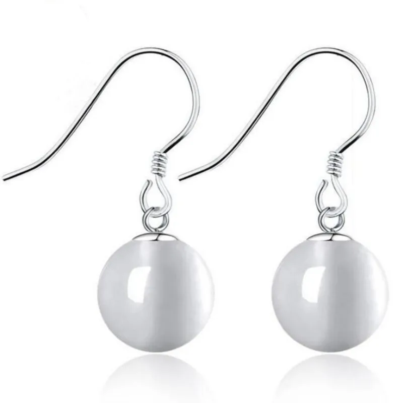 

Hot Sale Popular Fashion 925 Sterling Silver Jewelry Cat Opal Hypoallergenic Female High-quality Dangle Earrings SE248