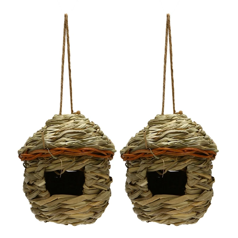 

3 шт., травяная птичья хижина, уютное место для отдыха для птиц, обеспечивает укрытие от холодной погоды, домики для птиц ручной работы, идеал...