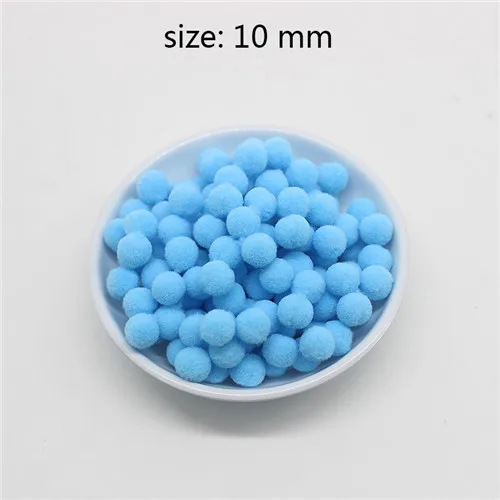 No 07 sky blue 1600 шт 10 мм помпоны меховой плюшевый шар для рукоделия DIY ювелирных изделий для дома, свадьбы, украшения одежды, праздничные принадлежности для мероприятий - Цвет: No 07 sky blue
