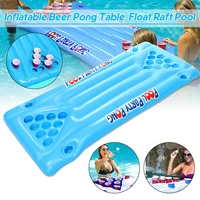 sgodde inflatable beer pool pong ball floating table raft lounge party game 24 holder swimming pool accessories pvc material