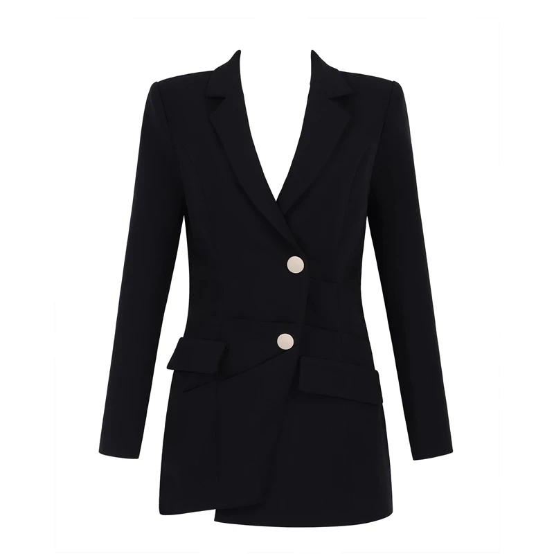 Женское мини-платье Max Spri черное облегающее офисное платье с глубоким v-образным