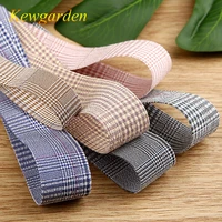 kewgarden 1 1 5 double sided striped plaid ribbon diy bow tie hair accessories make clothing flowers hat material 10 yards