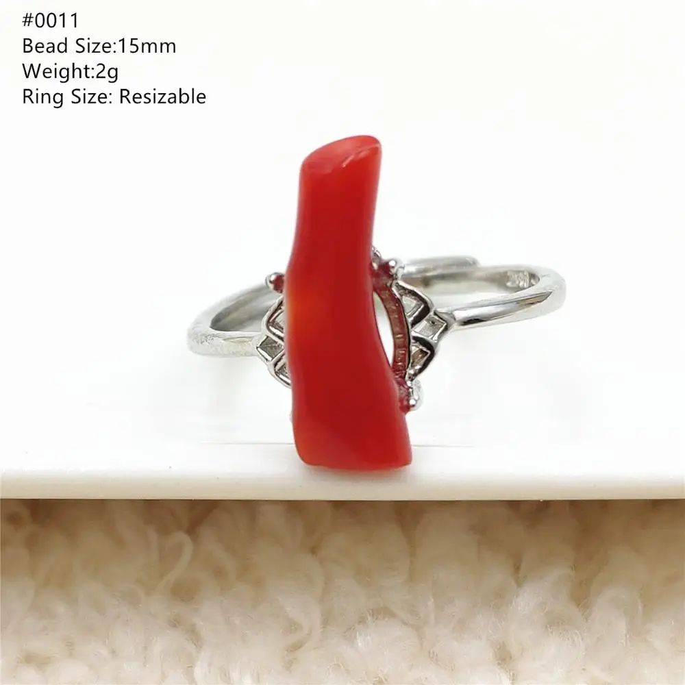 Натуральный красный драгоценный Коралл камень 15 мм регулируемый размер женское
