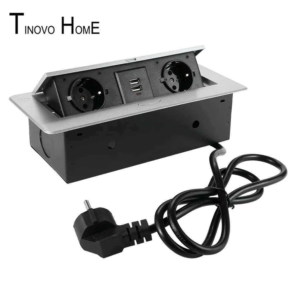 Скрытая настольная розетка/Выдвижная розетка/2 значный европейский стандарт и USB