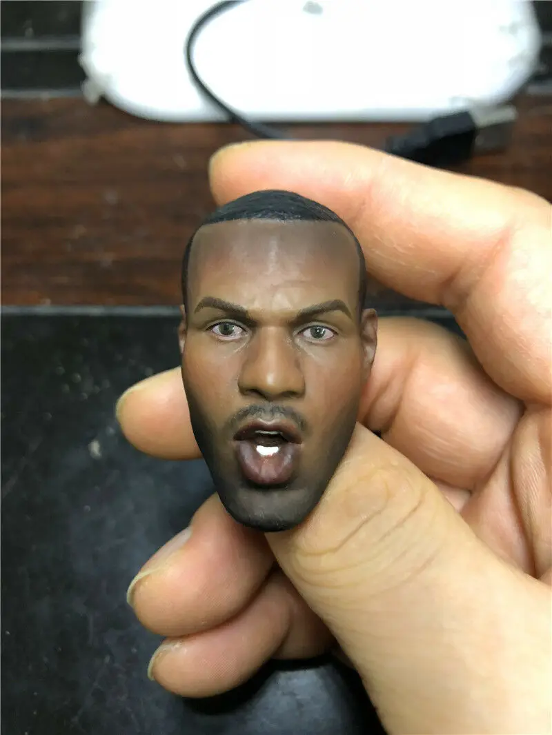 

1/6 Scale Dark Skin Male Head Sculpt Open Mouth Growl Head Carving Model For 12" Action Figure Body Doll