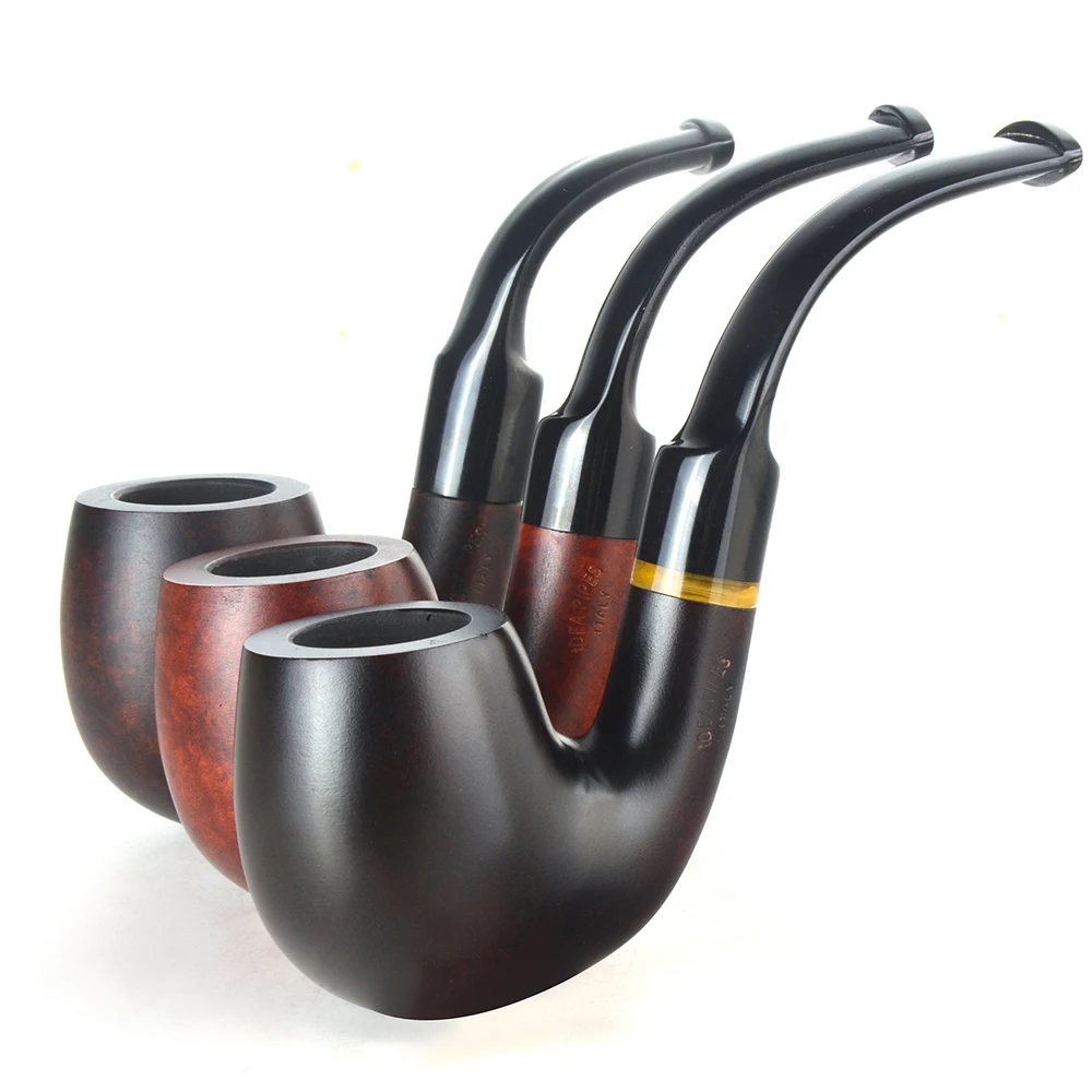 Бриар трубы табака курительная труба гладкая отделка 9 мм фильтр изогнутая