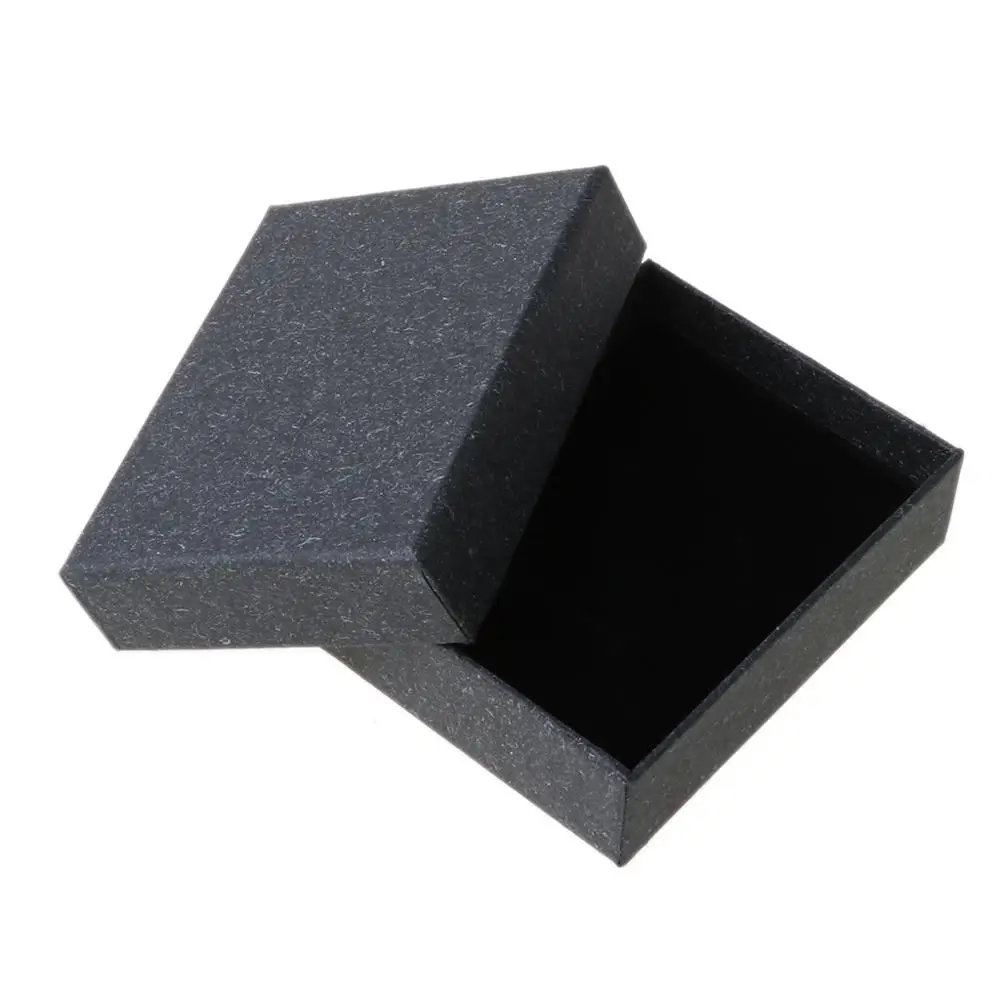 Квадратный крафт бумаги коробка ювелирных изделий подвеска серьги шкатулка для