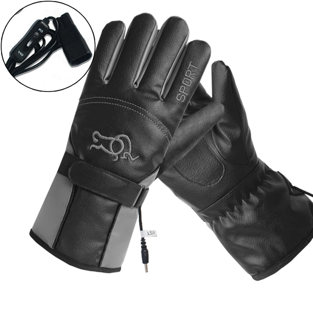 Electric 48V Gray HEROBIKER зимние Мотоциклетные Перчатки Guantes Moto с сенсорным экраном на батарейках, мотоциклетные гоночные водонепроницаемые перчатки с подогревом - Color: Electric 48V Gray