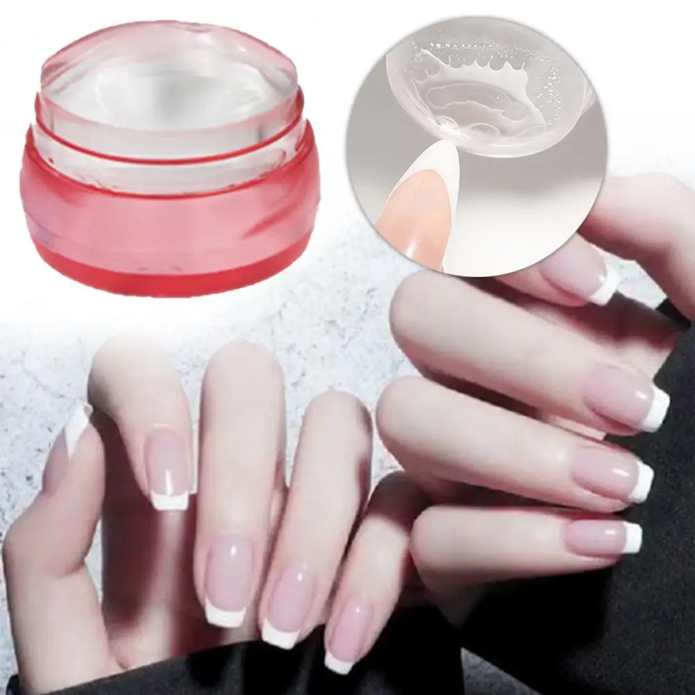 

Smudge-Proof Transparent Round Silicone Transparent Soft Stamper for Manicure