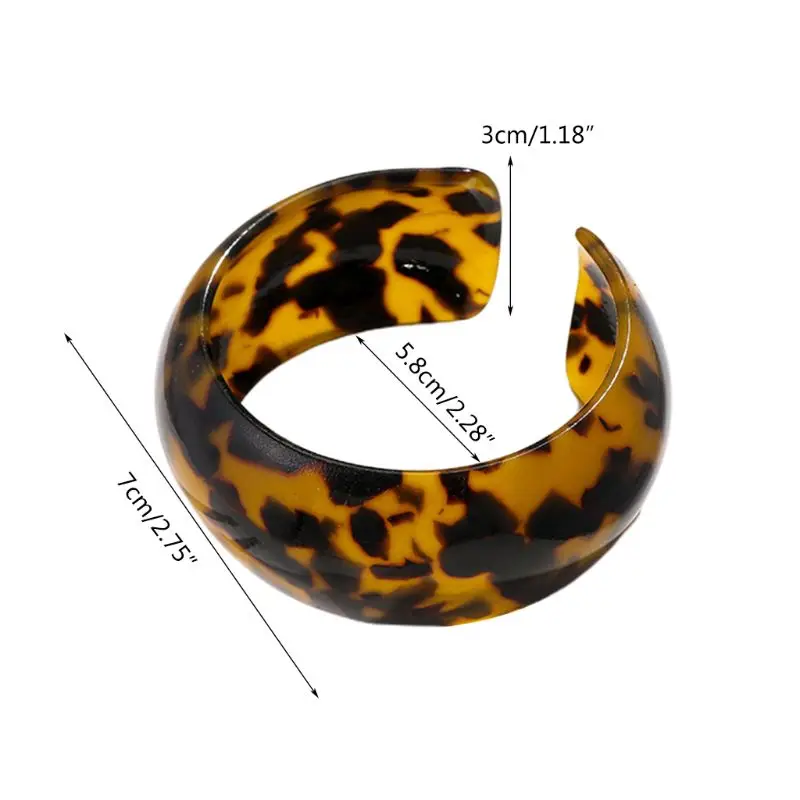 

Fashion Leopard Bangle Acetate Plate Opening Wide Cuff Bracelet Women Jewelry Gift Decorations
