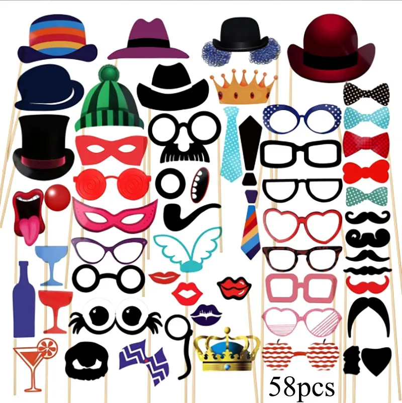 Вечерние инструменты для фотосъемки на день рождения различные очки с героями