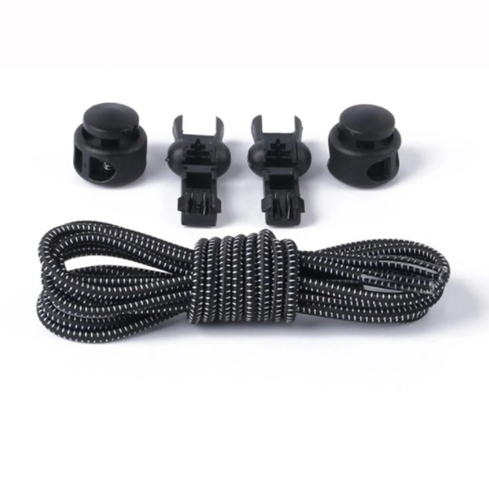 1 пара разноцветных эластичных шнурков с блокировкой без галстука шнурки для