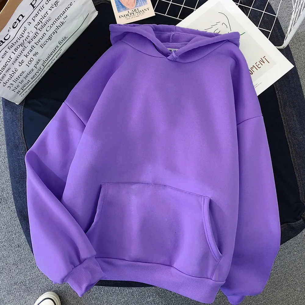 Women Hoodies Casual Print Solid Loose Drawstring Sweatshirt Long Sleeve Hooded 2021 Autumn Female Pullover Sweetshirts