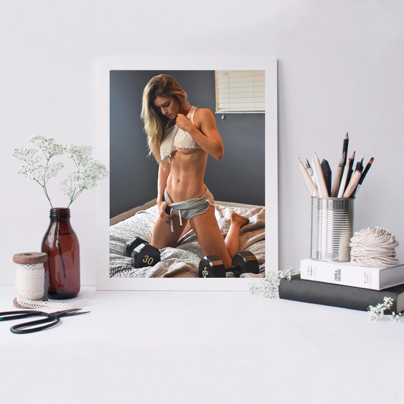 Обои на холсте с изображением сексуальной девушки для бодибилдинга плакаты