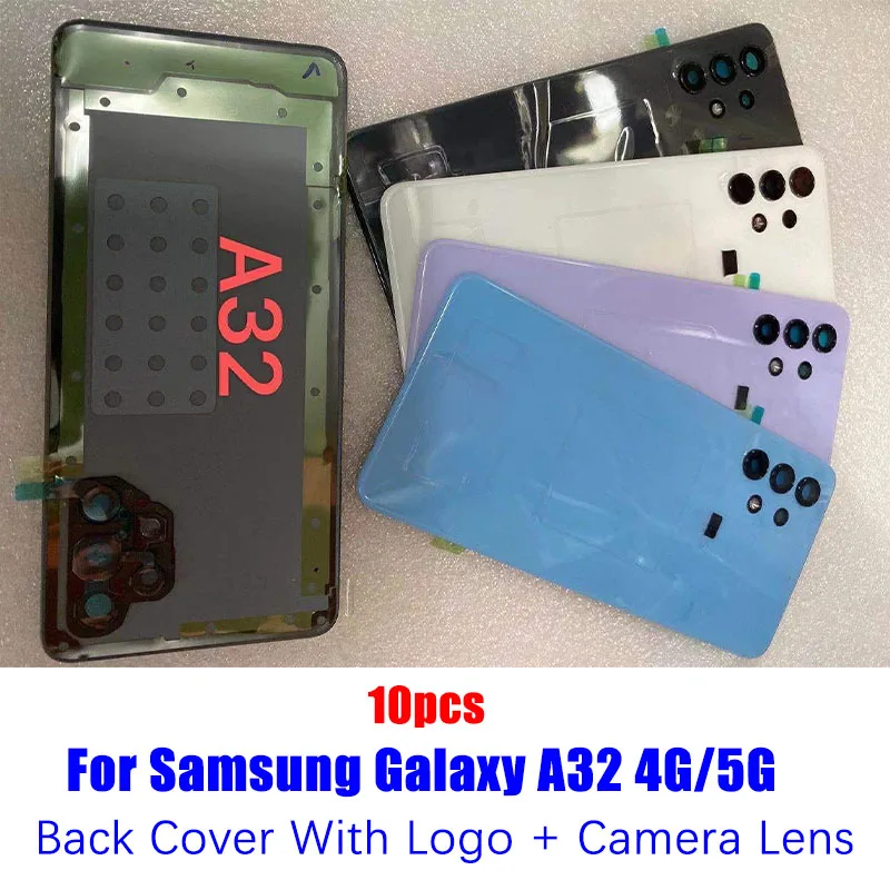 

10pcs New Back Battery Cover Housing Door Rear Case With Camera Lens For Samsung Galaxy A32 aA325 A326B A325F A325M Replacement