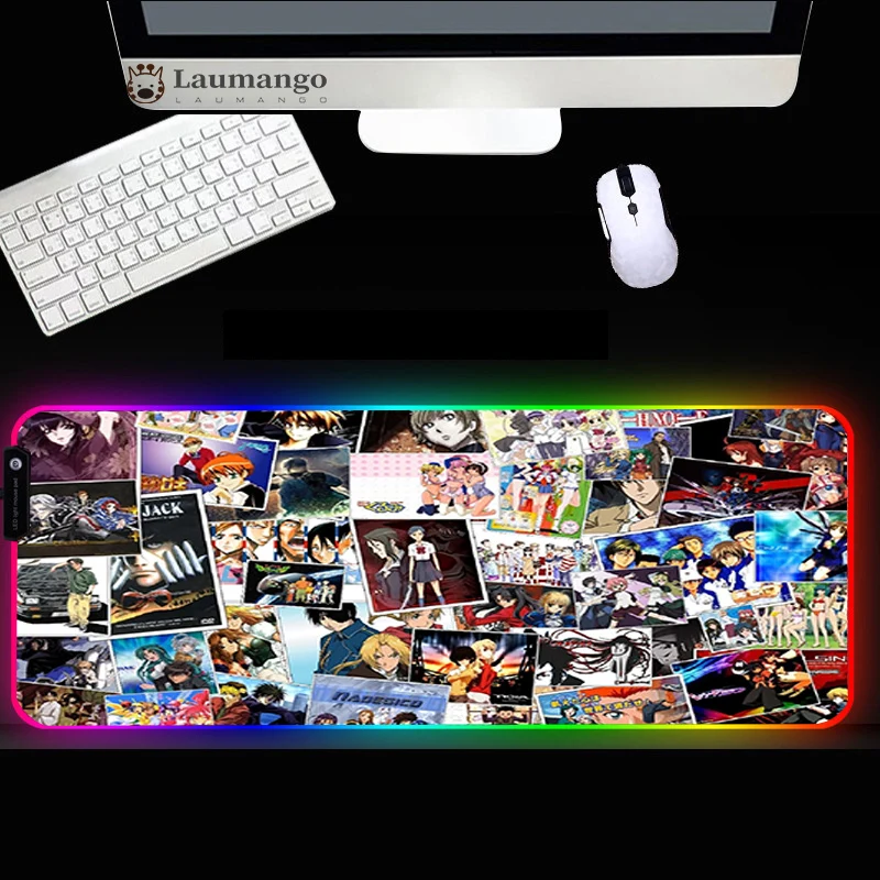 

HunterHunter Animation RGB Mouse Pad Backlight Color LED Gamer Accessories Mousepad Desk Mat