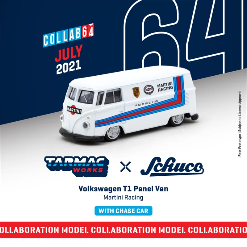 Tarmac Works 1:64 VW T1 Panel Van Martini Racing, modelo de coche fundido a presi&oacute;n-0