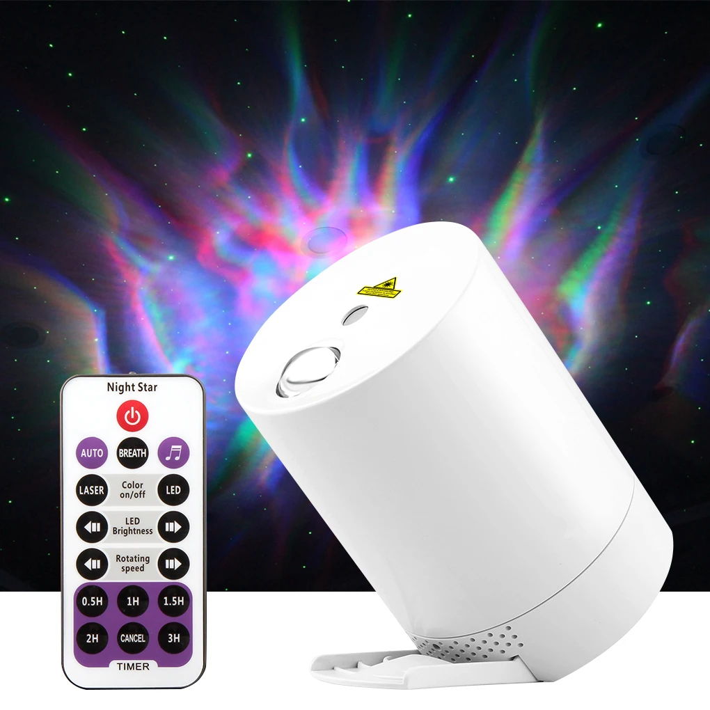 

Night Light Starry Sky Projector Water Wave Lamp LED star music Rotating Remote Control Adjustable Bedroom Bedside Lamp KTV