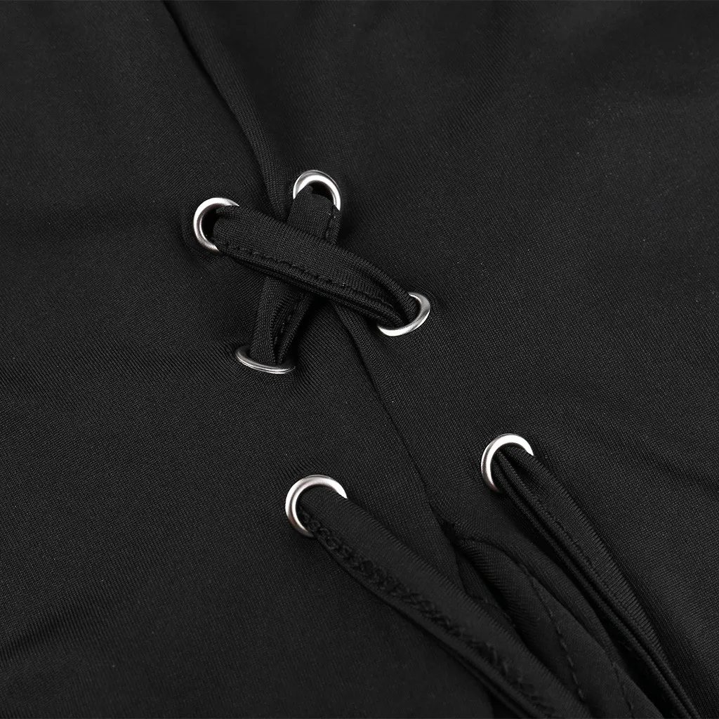 Женские брюки со шнуровкой с Боковым Разрезом и оборками расклешенные длинные