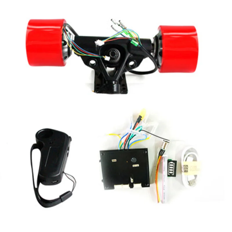 

DIY Dual Drive 70mm 83mm 90mm 180W 250W 350W Electric Skateboard Hub Motor Truck Kits ESC and controller remote Skate Board