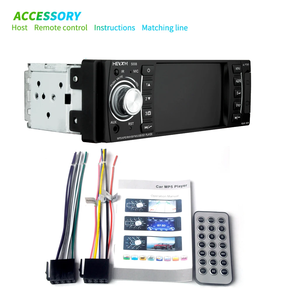 Автомобильный mp5-плеер радио 4 1 &quot цифровой дисплей Bluetooth USB TF AUX FM MP3 MP4 аудио