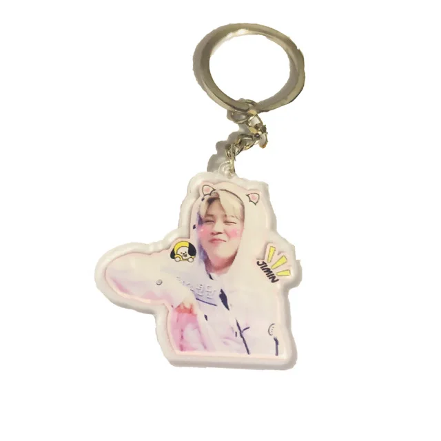 Милый мультфильм изображение альбом карта душа акриловый jungkook брелок J-HOPE V SUGA JIN RM JIMIN брелок