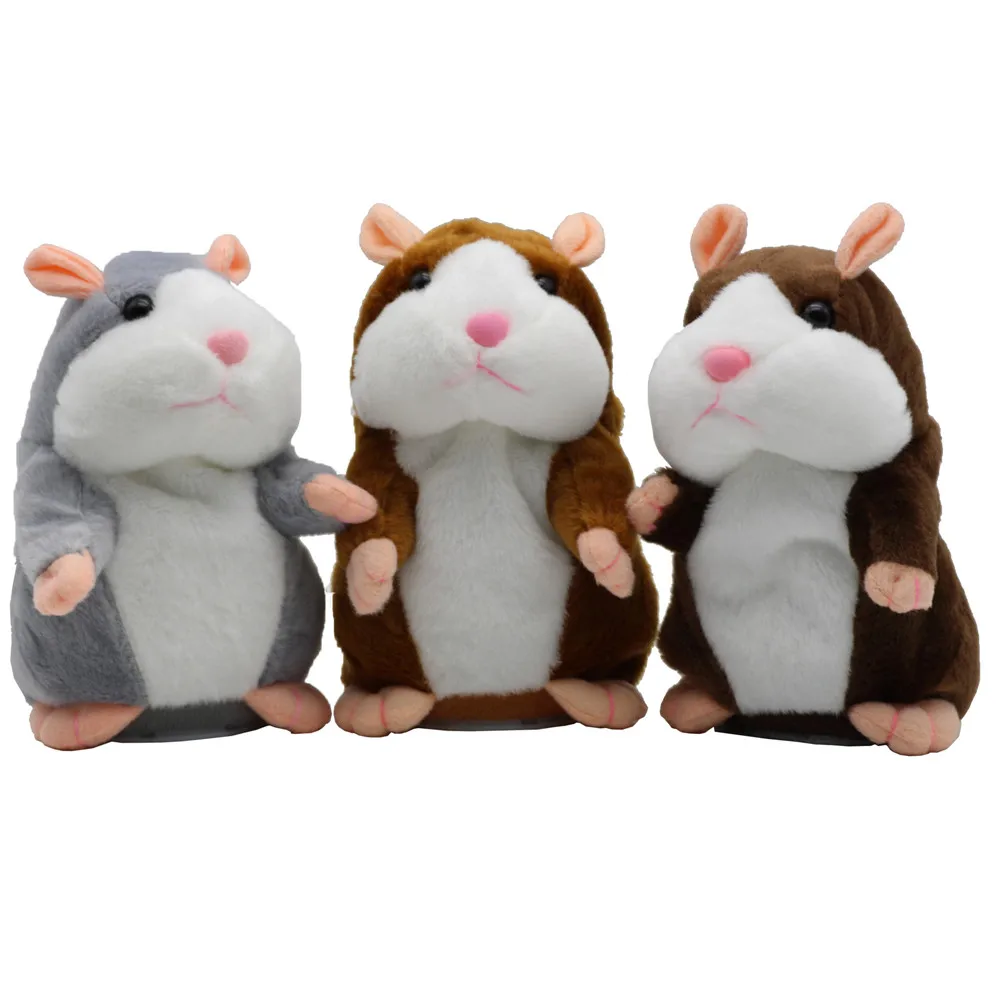 

Dropshipping Promotion 15cm Lovely Talking Hamster Speak Talk Sound Record Repeat Stuffed Plush Animal Kawaii Hamster Toys