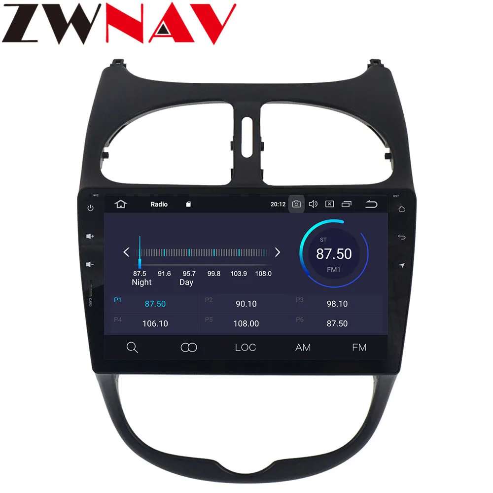 Автомобильный Радио плеер Android 10 GPS навигация для Peugeot 206 2000 2001 2002 2003 2004 2005-2016 радио