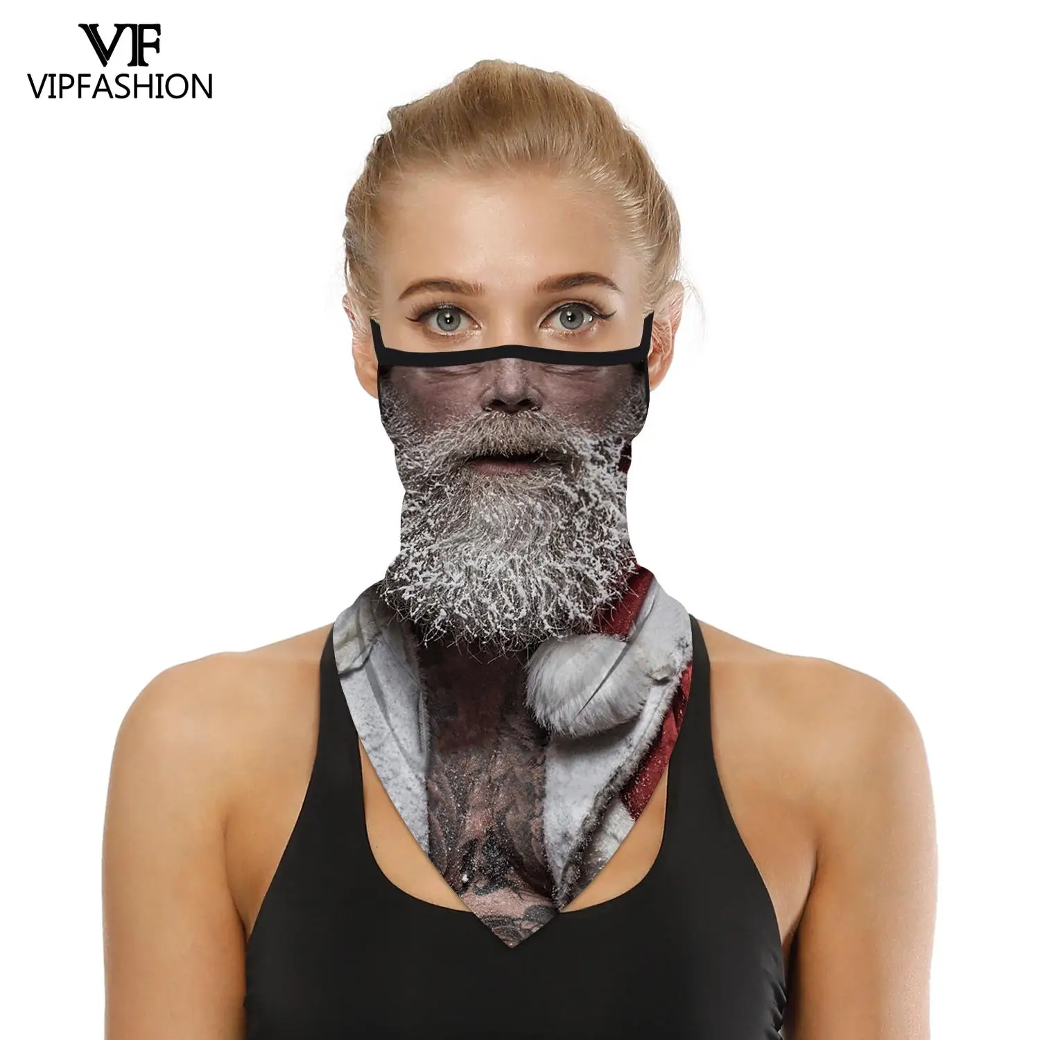 Модная треугольная Бандана с рождественским и карнавальным принтом шарфы на