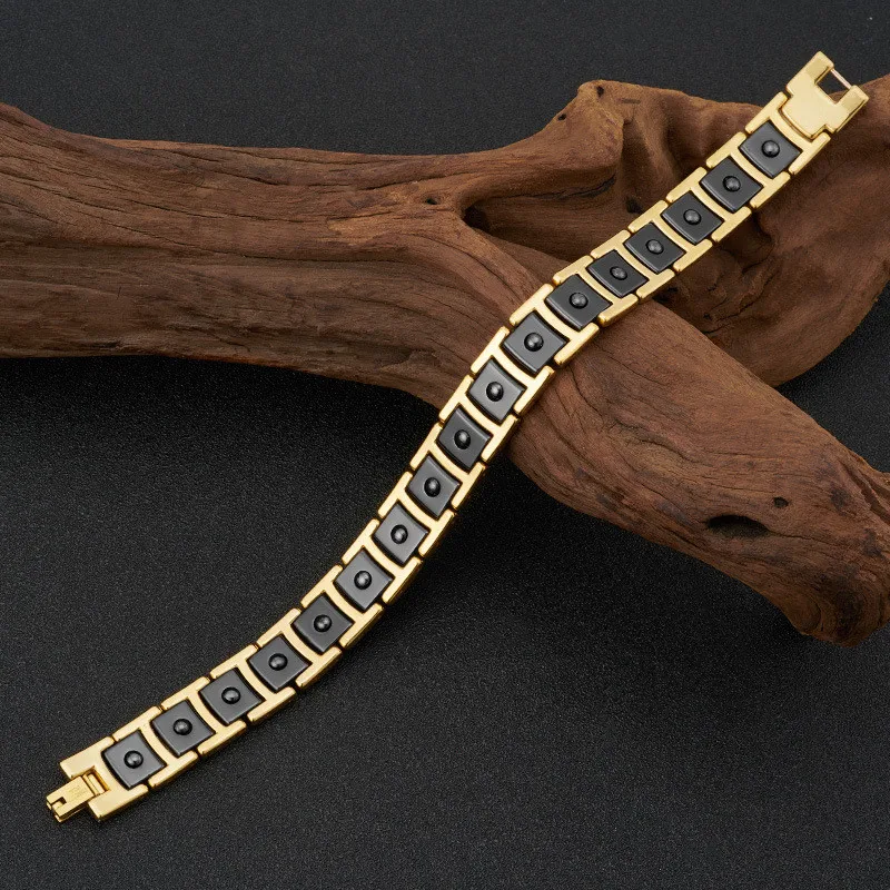 Черный керамический браслет NHGBFT для женщин и мужчин магнитный из нержавеющей